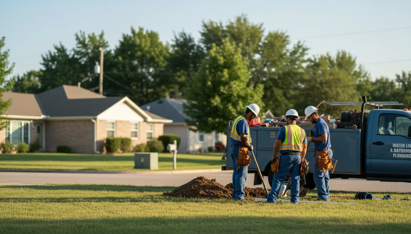 Residential water line and bathroom plumbing service in Centertown, KY